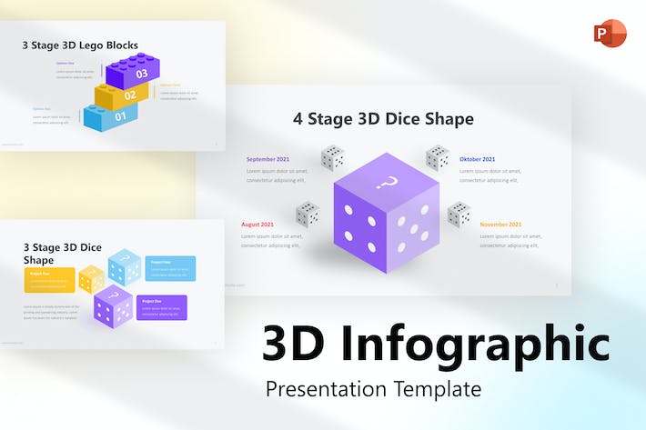3D彩色立体结构信息图表、多功能商务演示PPT模板 - 乐喵办公