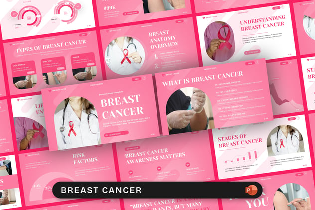 妇女健康关爱、乳腺癌预防及筛查知识科普PPT模板 - 乐喵办公