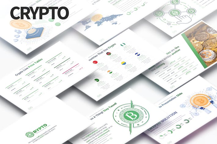 加密数字货币比特币交易原理与区块链概念图形PPT模板 - 乐喵办公