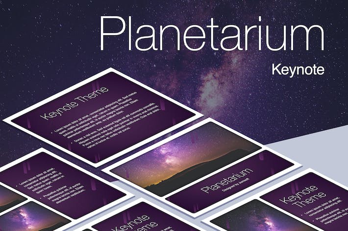 科技感天文馆科普教育展示与宇宙星空奥秘探索主题Keynote模板 - 乐喵办公