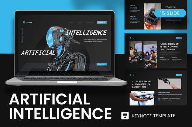 AI人工智能科技企业发展趋势分析Keynote模板 - 乐喵办公