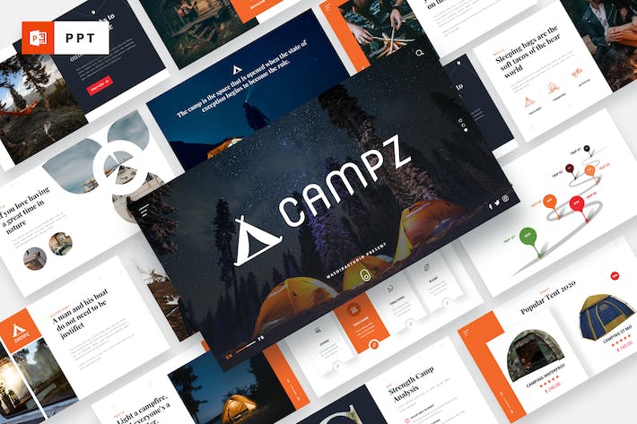 户外露营房车旅行休闲方式介绍与线路推荐PPT模板 - 乐喵办公
