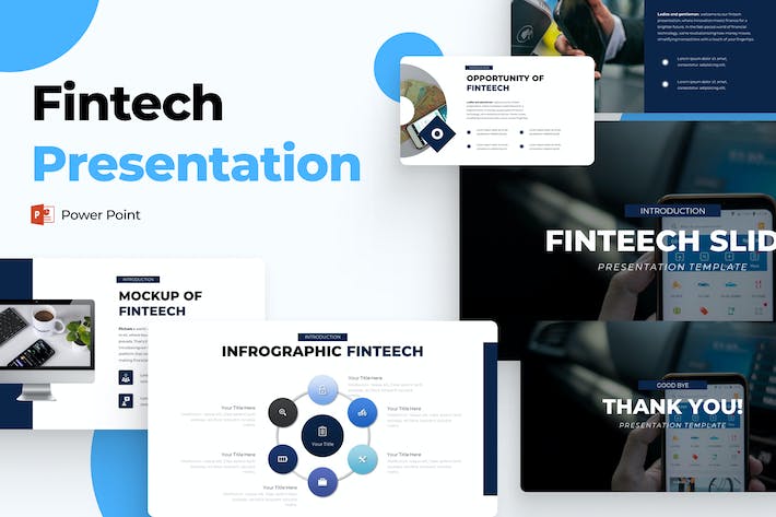 金融科技Fintech产业趋势分析PPT模板 - 乐喵办公