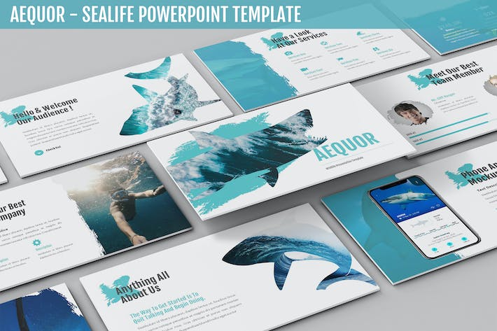 深海海洋生物科普知识百科展示与生态教育教学课件PowerPoint模板 - 乐喵办公
