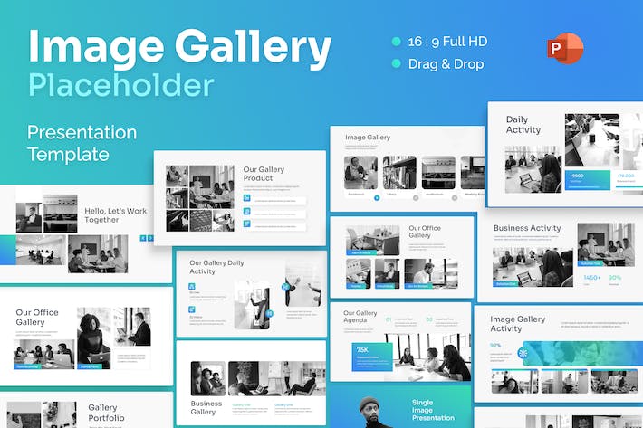 企业形象简介核心团队风采展示与公司办公环境画册PowerPoint模板 - 乐喵办公