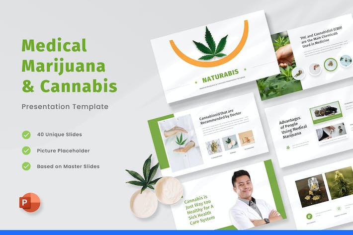 医用大麻科研成果展示与药用价值分析PPT模板 - 乐喵办公