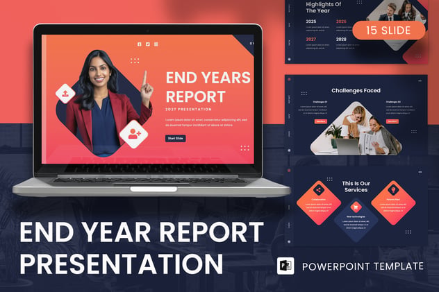 企业年度经营业绩复盘报告与明年目标达成规划PowerPoint模板 - 乐喵办公
