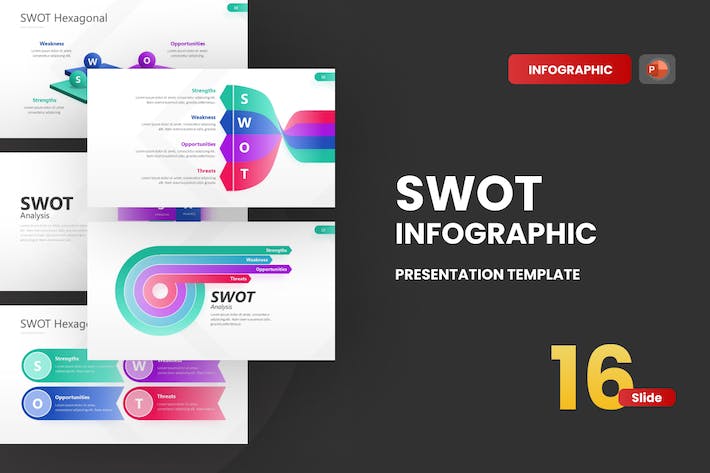 流行新拟态风格商业SWOT竞争态势分析信息图表PPT模板 - 乐喵办公