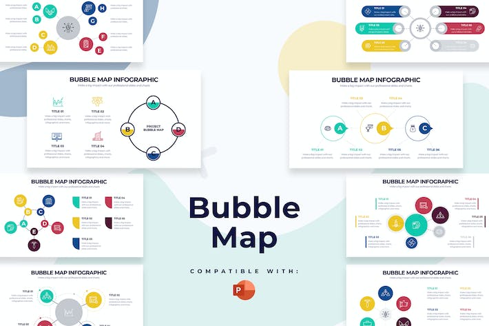 全球业务版图、商业气泡地图分布与市场份额对比分析PPT模板 - 乐喵办公