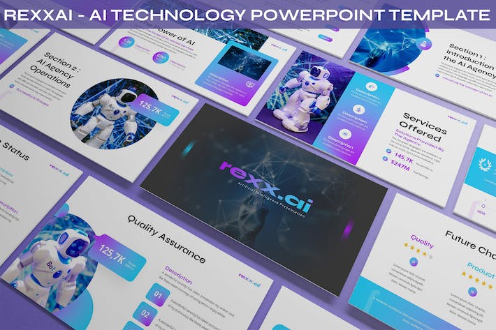 AI人工智能大模型ChatGPT对话数据分析PPT模板 - 乐喵办公