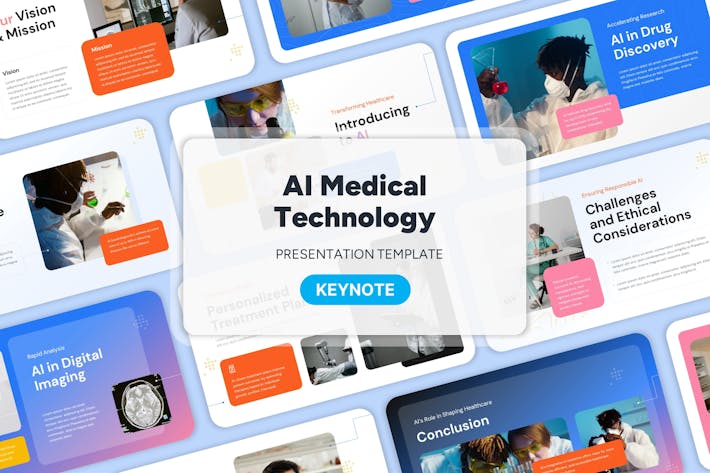 智慧医疗前沿、AI人工智能临床辅助诊断与医疗影像技术Keynote模板 - 乐喵办公