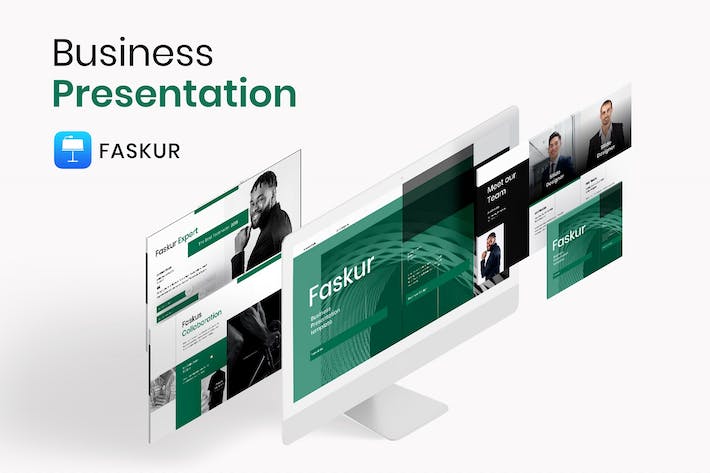 通用型办公总结、现代简约商务风格Keynote模板 - 乐喵办公