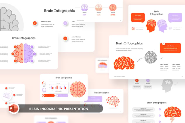 人类大脑功能分区图解与思维逻辑创意启发PPT模板 - 乐喵办公