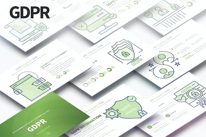 GDPR欧盟通用数据保护条例合规流程与隐私保护图形PPT模板 - 乐喵办公