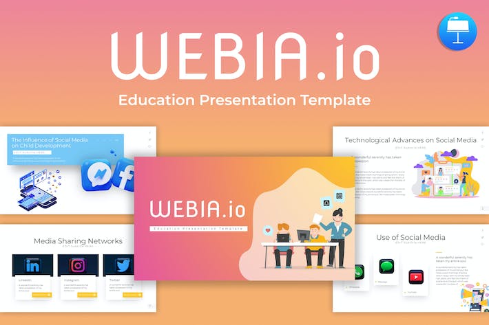 全球教育行业现状数据对比分析与未来教学模式发展调研Keynote模板 - 乐喵办公