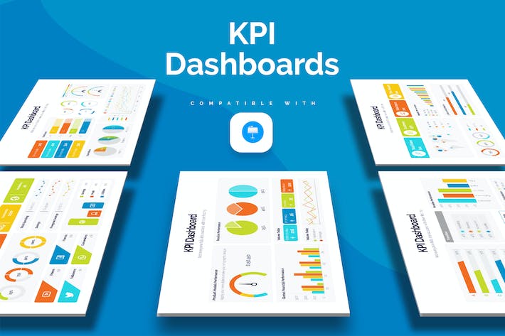 市场营销全链路 KPI 数据分析、业务仪表板信息图表Keynote模板 - 乐喵办公