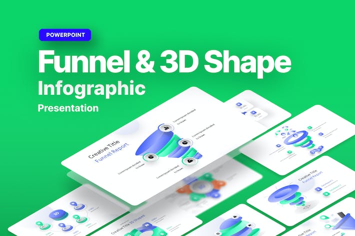 3D立体环形饼图构成分析与层级分割PPT模板 - 乐喵办公