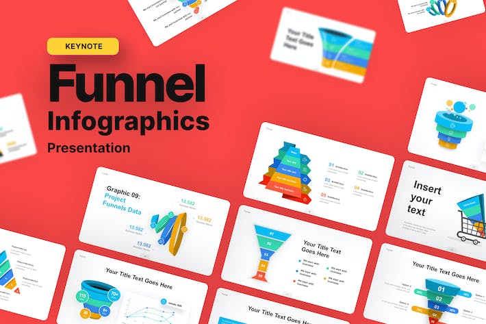 彩色可视化销售漏斗转化分析与锥形逻辑层级信息图PPT模板 - 乐喵办公